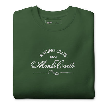 Racing Club Monte Carlo Crewneck - Black/Green/White on White