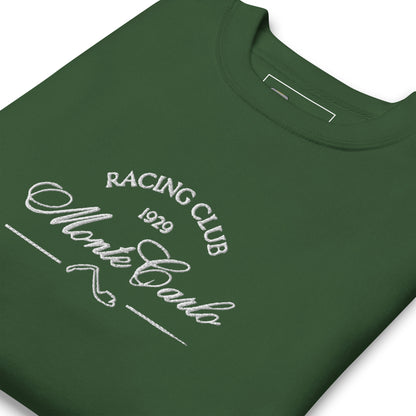 Racing Club Monte Carlo Crewneck - Black/Green/White on White